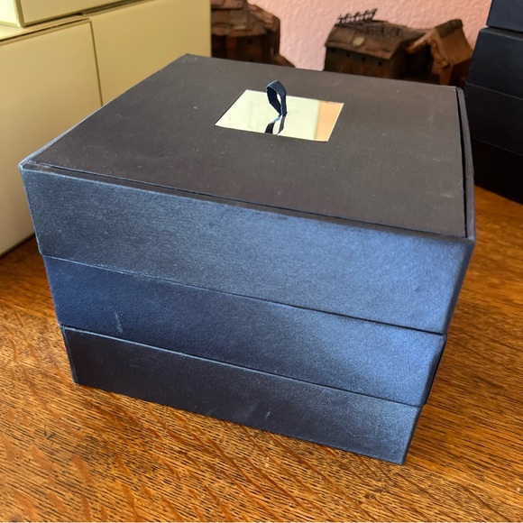 New in box 3 Layer blue satin Jewelry Box made by Red Envelope - Picture 2 of 5